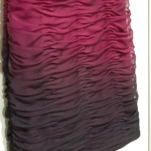 ADRIANNA PAPELL RUCHED PURPLE OMBRÉ SLEEVELESS DRESS SIZE 6 - Picture 6 of 15